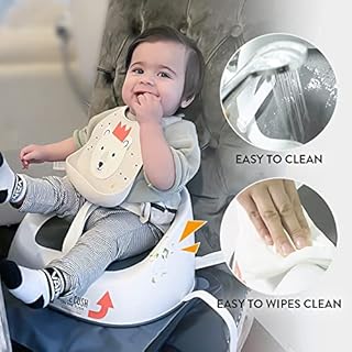 Prince Lionheart Booster Seduta Squish | 18m+ / 5yrs (27kg) | Leggera | Imbracatura A 3 Punti | Base Rigida | Seduta Elastica | Antiscivolo | Fissata Alla Sedia E Bambino, color Grigio