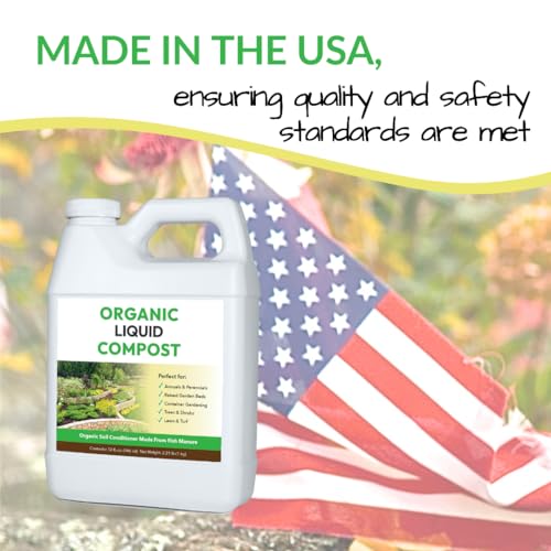 Image of Organic Liquid Compost - Fast-Acting Liquid Compost Tea Concentrate | Infused with Broad Spectrum of Soil Enriching Microbes | Use On Trees, Shrubs, Lawns & Raised Beds (1G Treats Up to 20,000 Sq Ft)