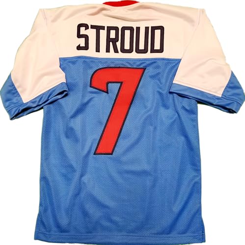 Custom Stitched CJ Stroud Youth Baby Blue Jersey Size Youth Large