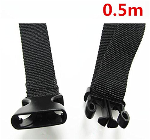 Interesting® 2 PCS Correa de cinturón de Equipaje Cuerda Cuerda Negro Cuerda para maletín Travel Bag 0.5M