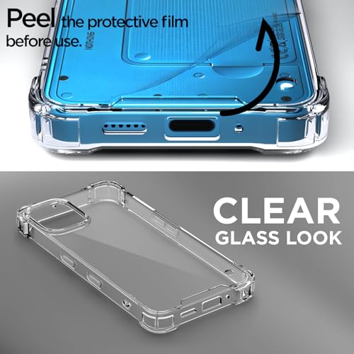 Image of Amazon Basics Back Cover for Nothing Phone 3a Lite 5G PC + TPU Clear Transparent Raised Edges Shockproof Protective Phone Bumper Case (Transparent)