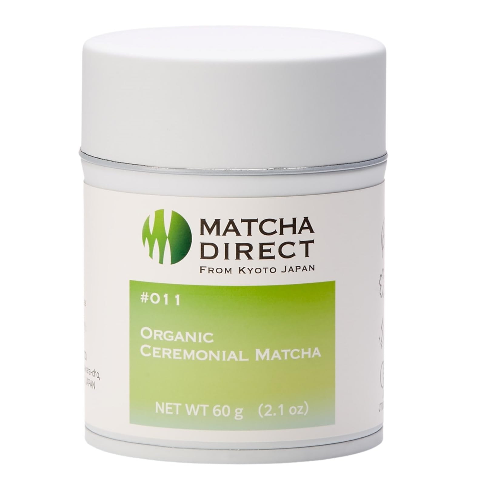 MATCHA DIRECT #011 Organic Ceremonial Matcha, Ground-to-Order Authentic Japanese First Harvest Matcha - Directly from the Tea Factory in Uji, Kyoto 60g (2.1oz)