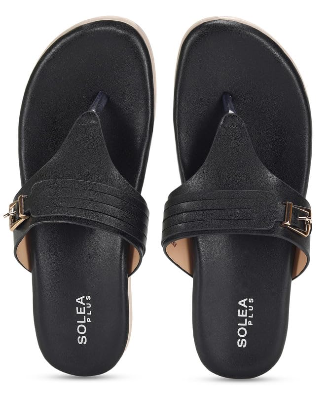 PARAGON RK6029L Womens Black Sandals | Stylish Slip on Flat Sandals with Cushioned Soles | Comfortable Everyday Sandals for Outdoor Use (B0CK5TX8ZF) Amazon Price History, Amazon Price Tracker