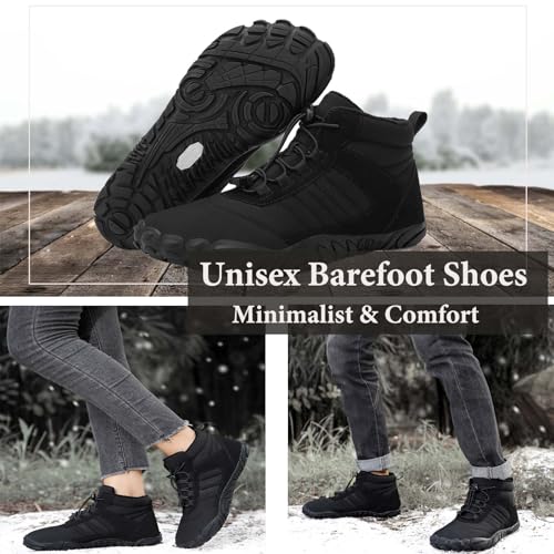 Mnplciea Barefoot Shoe Men Women Minimalist Trail Running Barefoot Sneakers Waterproof Hi-top Hiking Boots Wide Toe Box Cross Training Shoes Zero Drop Sole3