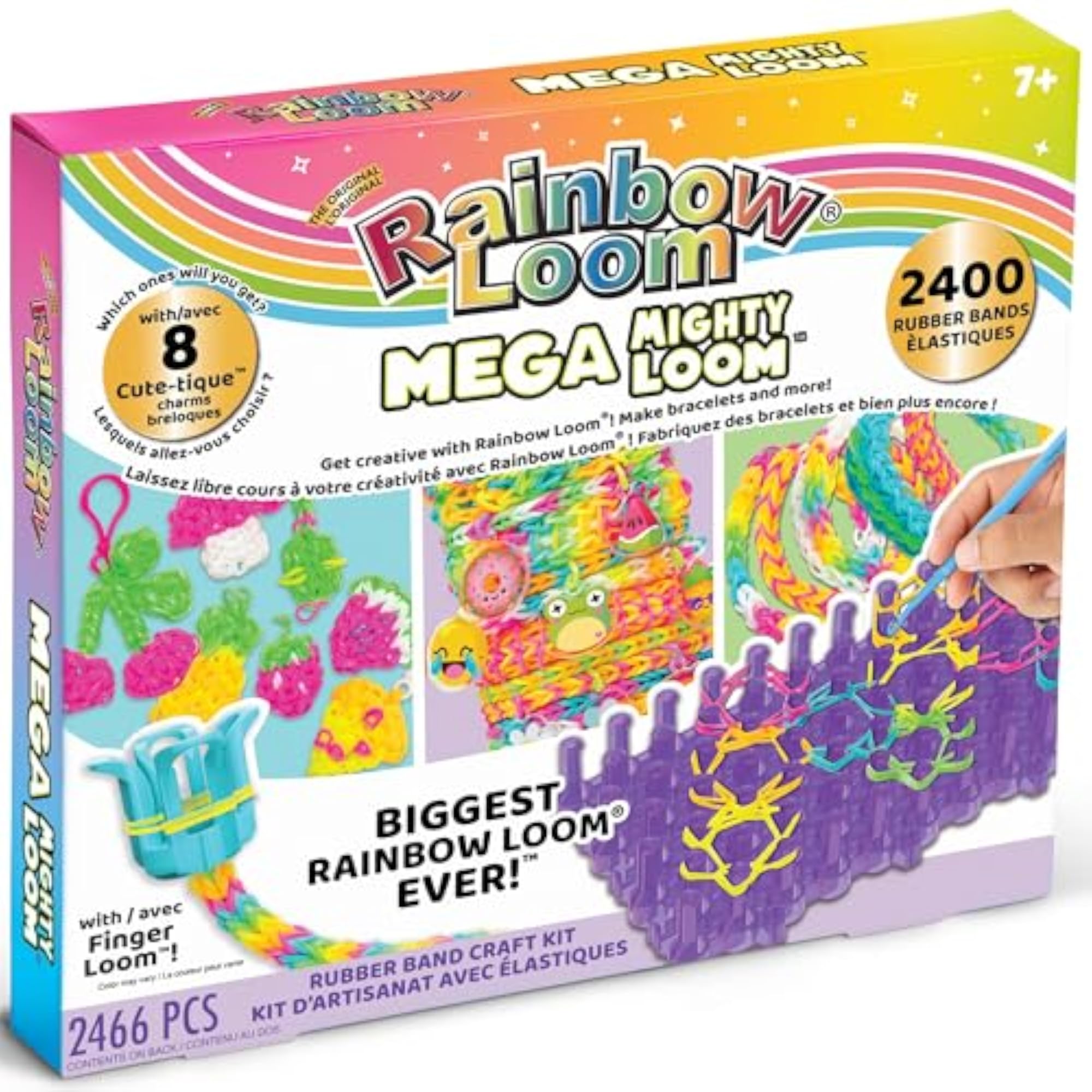 Mega Mighty - 2400 Rubber Band Jewelry Craft Kit, Gift for Crafters