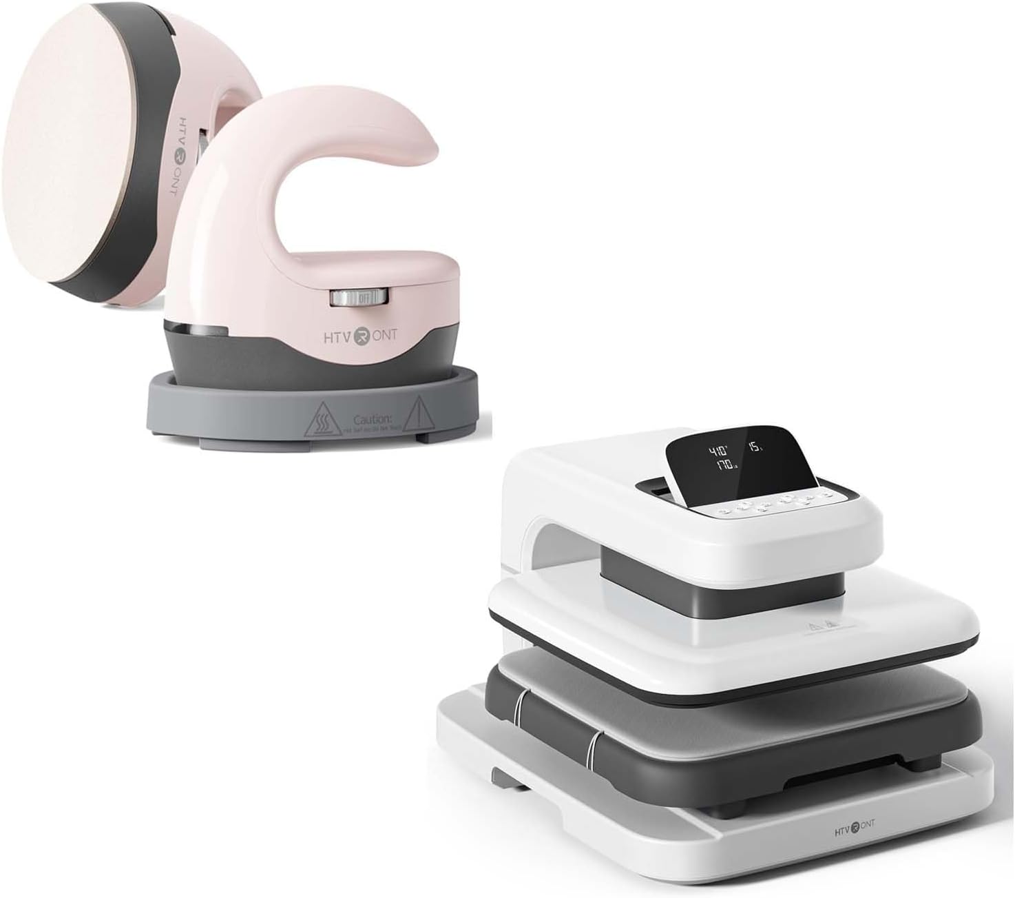 HTVRONT Auto Heat Press 2 + H1 Mini Heat Press Machine Bundle for T Shirts, Hats, Heating Transfer Projects
