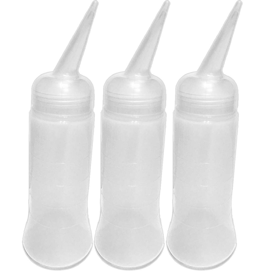 EZPRO USASqueeze Bottle 8 to 10 oz, 8 ounce Applicator on Hair, Oil Ink Tattoo Squeeze Bottle with Angled Tip, Clear, Pack