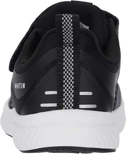 WHITIN Tênis de corrida infantil pequeno/grande Zero Drop + bico largo para meninos/meninas, Preto,