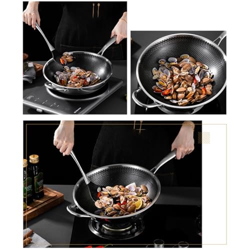 Wok de acero inoxidable con tapa diámetro 34 cm miniatura 5