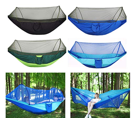 asdf Mosquitera Exterior Hamaca Sombrilla Cama De Camping Portátil Columpio De Alta Intensidad para Dormir 250 X 120 Cm (Negro)