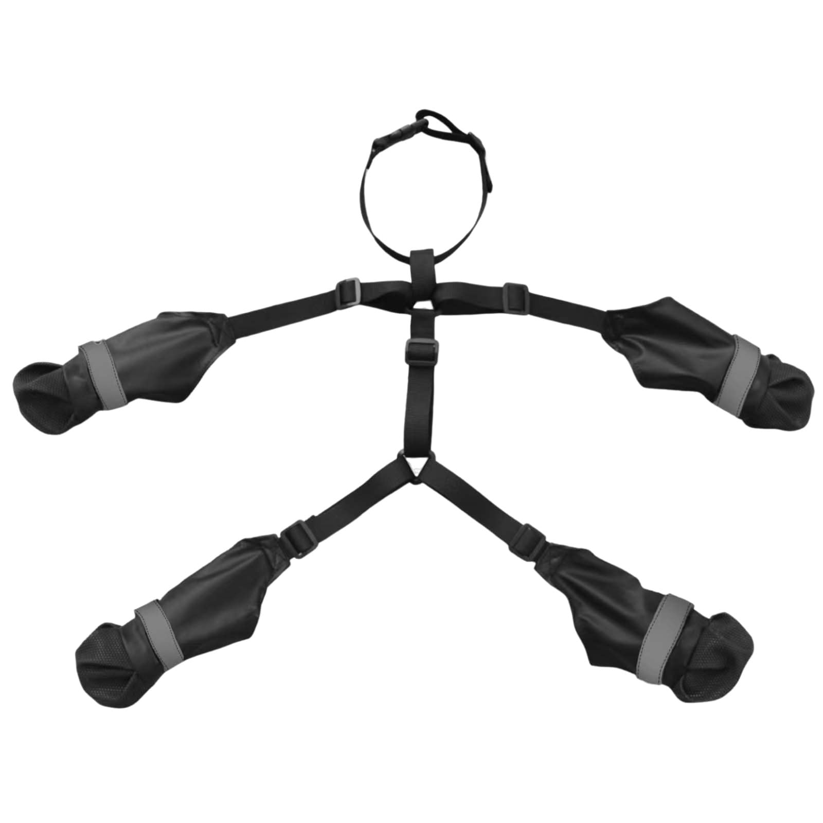 Dog Suspender Boots Tall Dog Boots Anti-Slip Fall Waterproof Dog Shoes Leggings Adjustable Suspender Boots for Dogs Winter Snow Rain Hiking Paws Protector Dog Rain Shoes (XL,Color 3 reflective)