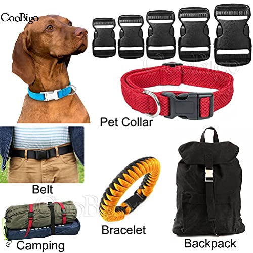 10 Pack Plastic 3/4" Side Release Buckle Dual Adjustable Outdoor Camping Tactical Backpack Belt Strap Webbing Bag Hardware Accessories (3/4"(20Mm) Dual Release) #TOP4
