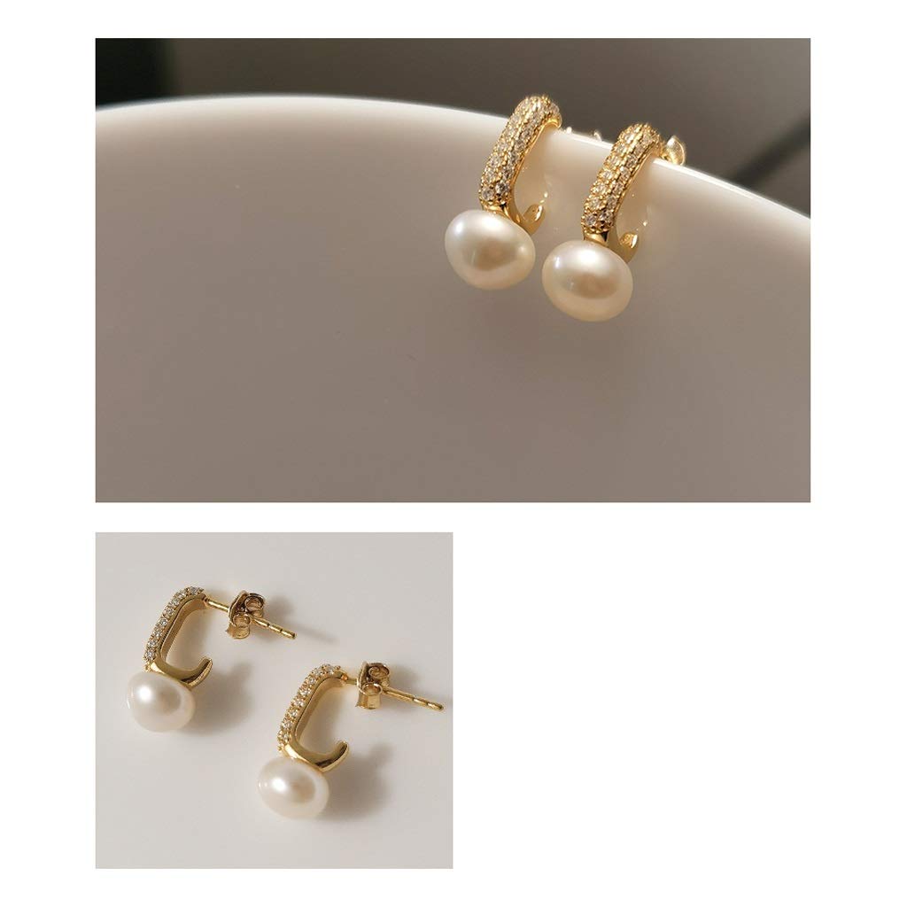 Orecchini da Donna Orecchini di Perle d'Acqua Dolce per Donna Orecchini in Argento Sterling S925 Adatti per Andare a Banchetti o Indossare Tutti i Giorni Orecchini delicati Orecchini Regalo