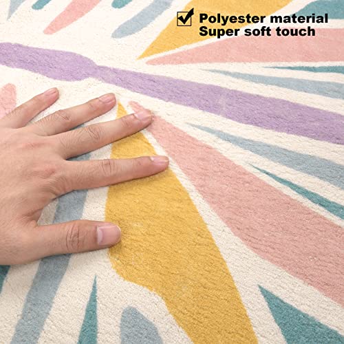 Lukinbox Butterfly Kids Rug For Girls Bedroom, Colorful Washable Nursery Rugs, Soft Kids Area Rug Non Slip Play Mat Carpet For Playroom Kids Room, 4' X 5.3' #TOP1