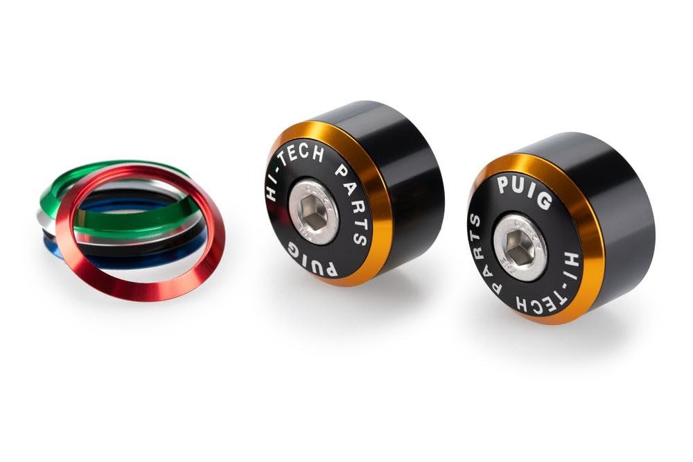 Puig 21466N Contrapesos Manillar Balance en aluminio mecanizado con sistema de aros intercambiables para reducción de vibraciones y personalización, Negro