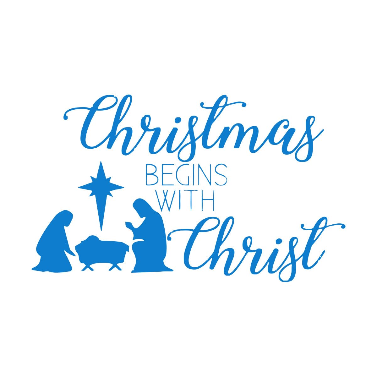 Nativity Christmas Wall Sticker Vinyl Living Room Home Decor Wall Decals Art Bedroom Removable Window Murals Adornment Small - 25x42cm — image 1