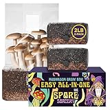 SPORE SORCERY 2 LB 2-Pack All-in-One Grow Bag: Up to 32oz of Mushrooms! Nutrient-Enhanced, Injection Port, Just Add Your Own Spores & Grow Like Magic (2 x 2 LB Bags)