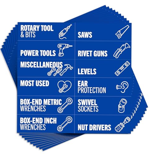 NTCLHFXU 80 Piece Toolbox Organizers Labels Reusable for Tool Identification in Industrial Environment Organize Sticker Reusable Toolbox Organization Labels
