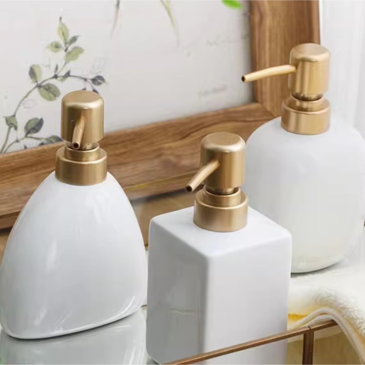Seifenspender für Handwäsche, Keramik, Lotion, Seifenspender, Steinform, glasiert, dekorative Flüssigkeitsflasche mit Pumpe, nachfüllbarer Flüssigkeitsbehälter