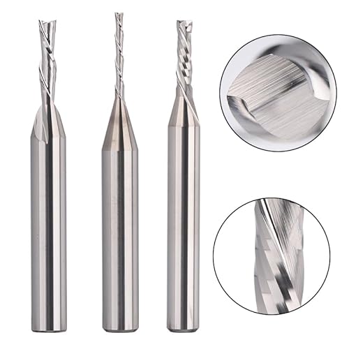 Genmitsu 5-teiliges Schaftfräser-Set für CNC-Fräser mit Down-Cut und Kompressionsschnitt, 1/4-Zoll-Schaft, CNC-Fräser aus Wolframstahl für Fräsmaschine mit 2-schneidigem Fräsersatz, DSBC05