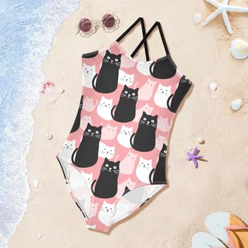 Image of Girls One Pieces Swimsuit Cute Beach Swimwear with Adjustable Strap 3-10 Years