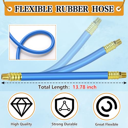 Image of RV Winterizing Kit, 12'' Winterize Blowout Adapter with Shut Off Valve, Sprinkler Winterization Kit, RV Winterize Hose with 1 /4 inch Quick Connect Plug, for RV, Camper, Boat, Motorhome, Blue