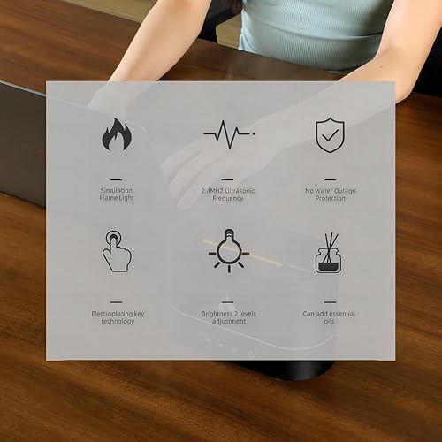 Miniatura 5 de Difusor de aroma de atmósfera de llama tres en uno, humidificador, luz nocturna romántica, apagado automático sin agua para evitar quemaduras en