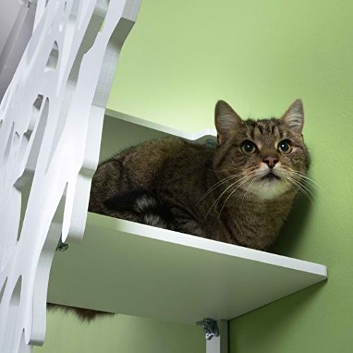 Riesiger Sisal-Katzenbaum - Wandbefestigung mit strapazierfähiger Sisalmatte - drei versteckte Plattformen