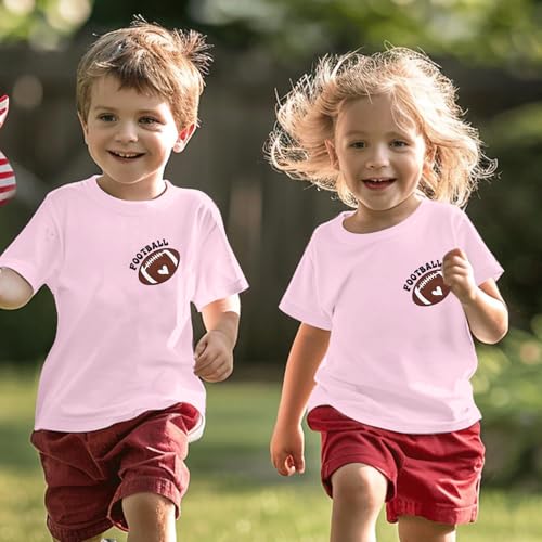 Image of Toddler Game Day Shirt Football Sunday Tshirt for Girls Boys Rugby Athletic Outfit Kids Sports Fans Top 2-8T