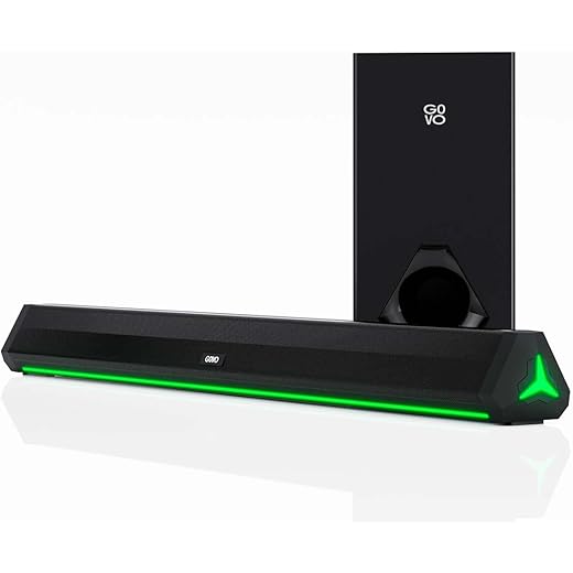 GOVO GOSURROUND 900 | 200W Soundbar | 2.1 Channel Home Theatre | Deep Bass from 6.5” Subwoofer | BT v5.3, HDMI, AUX, USB Connectivity | 4 EQ Modes | Sleek Remote & LED Lights+Display (Platinum Black)