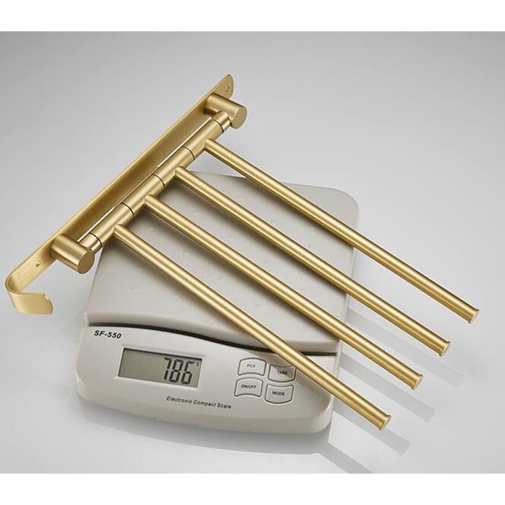 Porte-Serviettes Porte-Serviettes pivotant, Porte-Serviettes en Laiton Total doré brossé, Porte-Serviettes de Salle de Bain Noir fixé au Mur, Porte-Serviettes de Salle de Bain pour Cuisine d