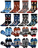 Eurzom 8 Pairs Funny Movie Socks for Men Novelty Film Cotton Crew Sock Birthday Gift for Movie Lovers