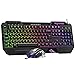 Produktbild Gaming Tastatur und Maus Set,Tastatur Gaming LED Hintergrundbeleuchtung QWERTZ mit Wired Gaming Maus 3200 DPI für PS4 Xbox Game und Büro(DE-Layout Schwarz)