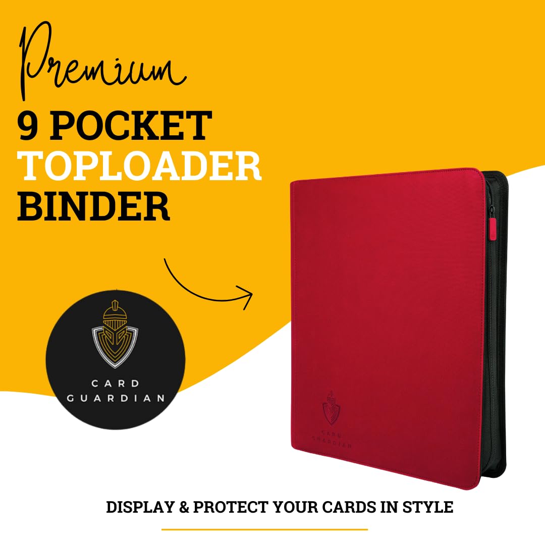 Card Guardian, Toploader 9 Pocket Premium Binder with Zipper for 360 Cards, Side Loaded Pockets - Image 2