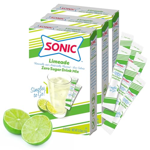 SINGLES TO GO! Sonic Limeade Singles to Go Drink Mix, Includes 3 Boxes with 3 Packets in Each Box -...