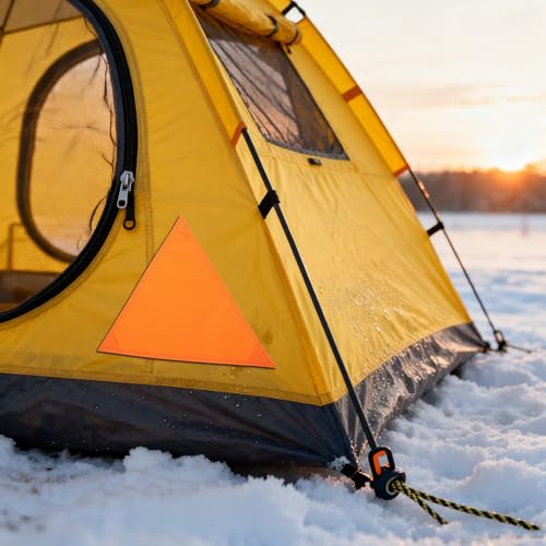 Panneau de sécurité orange fluo pour abri sol et camping - 6