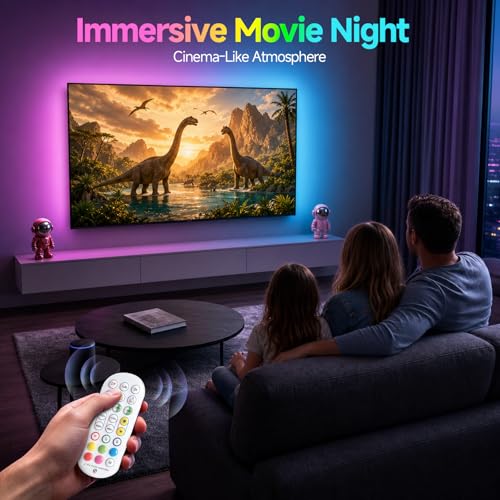 Image of Daymeet TV Led Backlight, 16m ICRGB LED Lights for TV Smart TV Led Lights for 65-85 inch TV /Monitor, USB Led Lights Rear TV, TV Led Backlight Sync with Music, Bluetooth APP