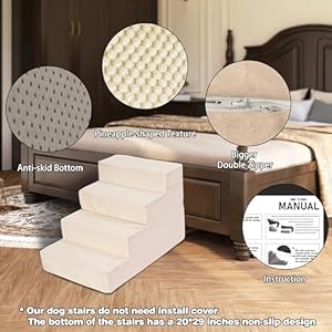   Dog-Stairs-for-Medium-Dogs-4-Tiers-Pet-Steps-with-High-Density-Foam-and-Removable-Cover-to-Get-on-High-Beds-Couch202920inches-Beige