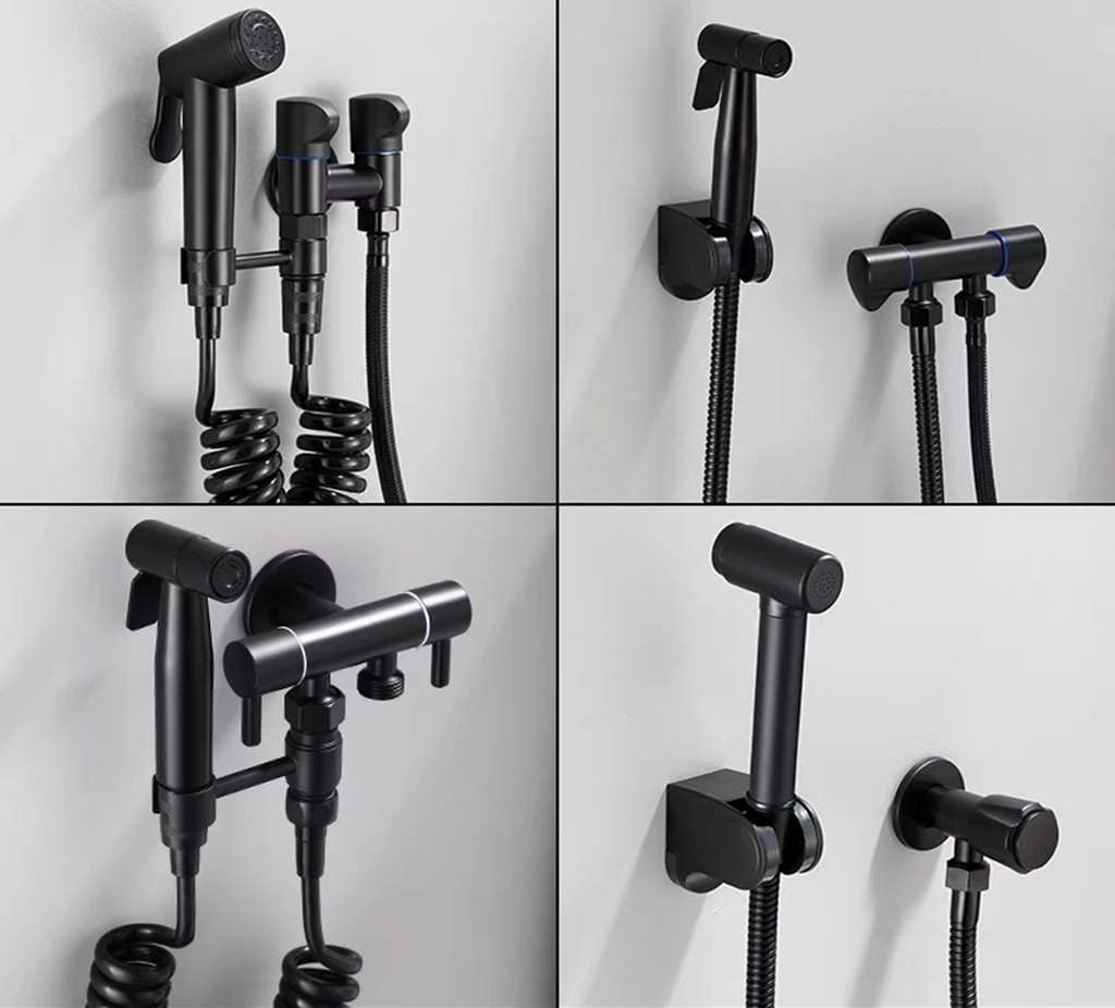 Valvola Angolare G1/2 Nero - Per Miscelatore Bagno E Cucina - Antiriflusso