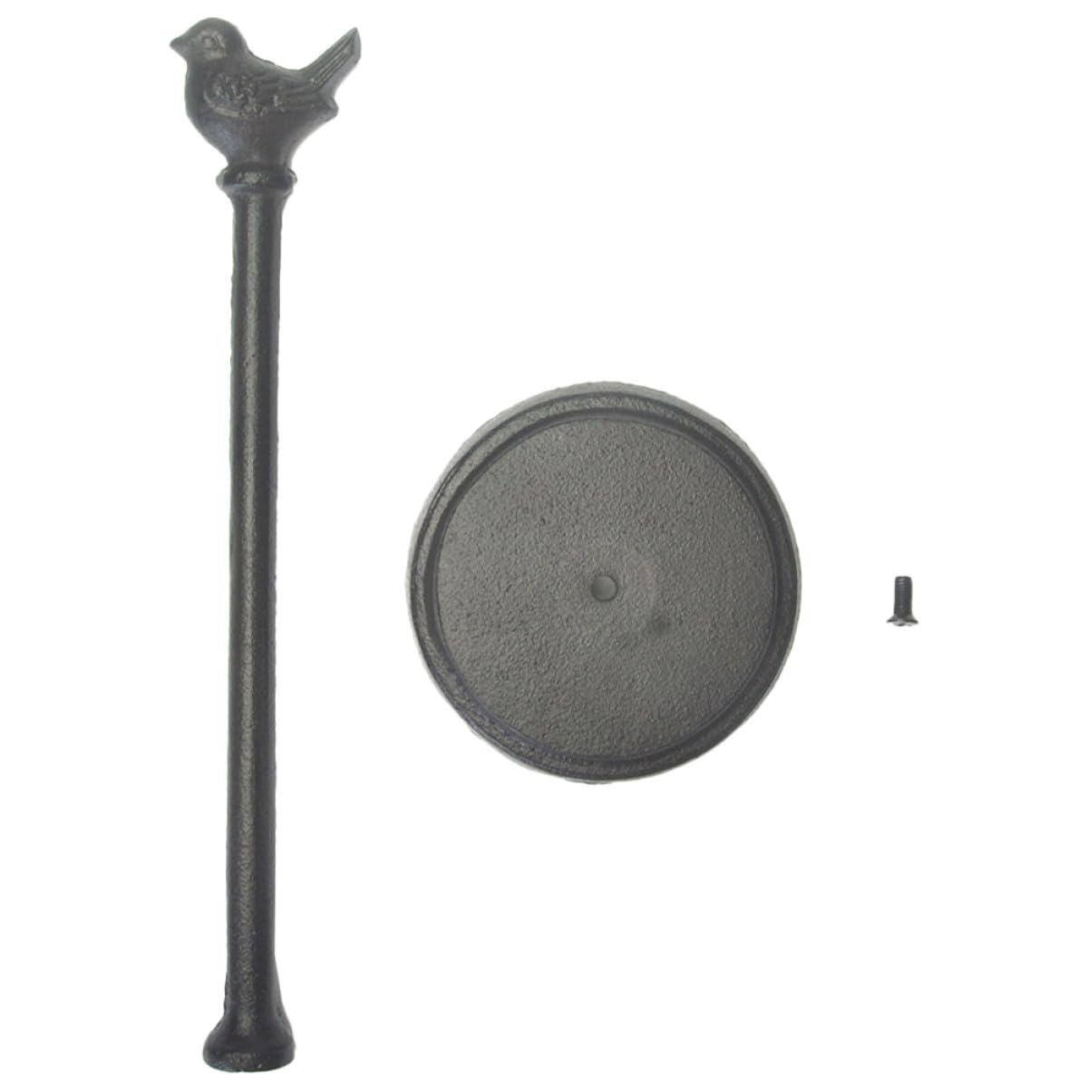 Portarrollos de Papel de Cocina de Pie de Hierro Fundido Negro Estatua de Pájaro, Diseño Rústico, Base Antideslizante y Fácil de Mover para Baño o Cocina