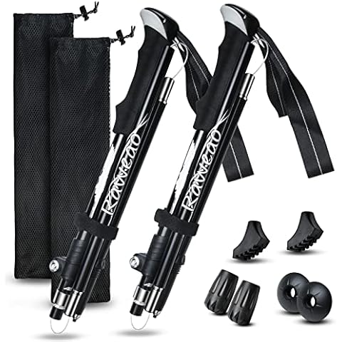 Nordic Walking Poles - 2 Pack Collapsible Trekking Hiking Poles with Quick Lock System, Folding, Telescopic, Ultralight for Senior Trekking, Backpacking, Hiking Cover