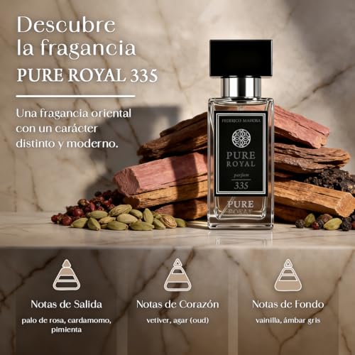 FM Pure Royal 335 Eau de Parfum for Men 50 ml | Woody Oriental Perfume | Oud, Vetiver, Cardamom, Pepper & Amber | 20% Long Lasting Fragrance - Image 6