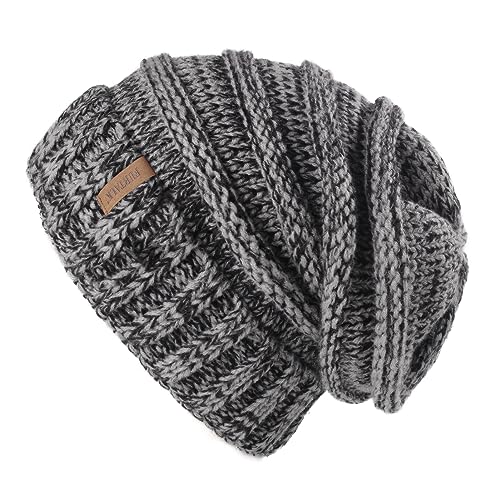 FURTALK Strickmütze Damen Slouch Beanie Mütze Street Style Grobstrick Wintermützen Klassische Weiche Beanie Winter