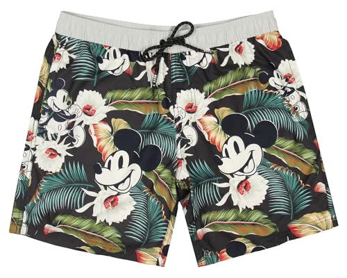 Neff Disney Men's Mickey Mouse Floral Daily Hot Tub Board Shorts for Swimming (Small) Multicoloured3