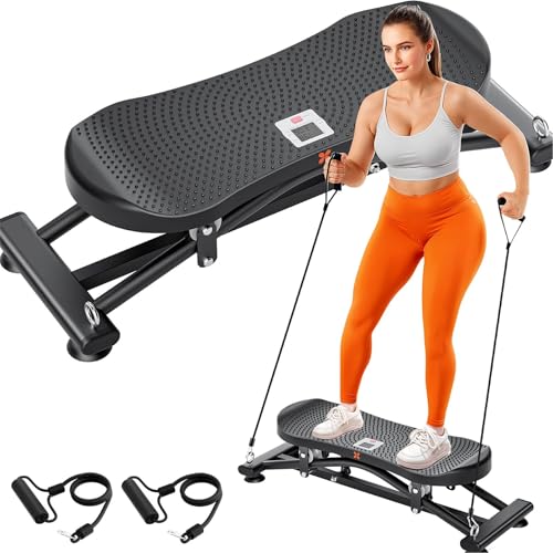 Image of Balance Board for Adults, Rocking Stepper with Resistance Bands, Portable Wobble Board with LCD Monitor, 300 lbs Capacity Ski Trainer for Full Body Workout at Home Gym