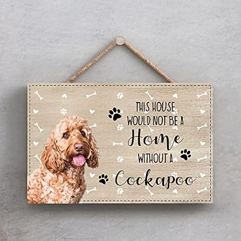 Cockapoo Brown Plaque Wall Sign Assorted Dog Breeds Dog Lover Gift Cover