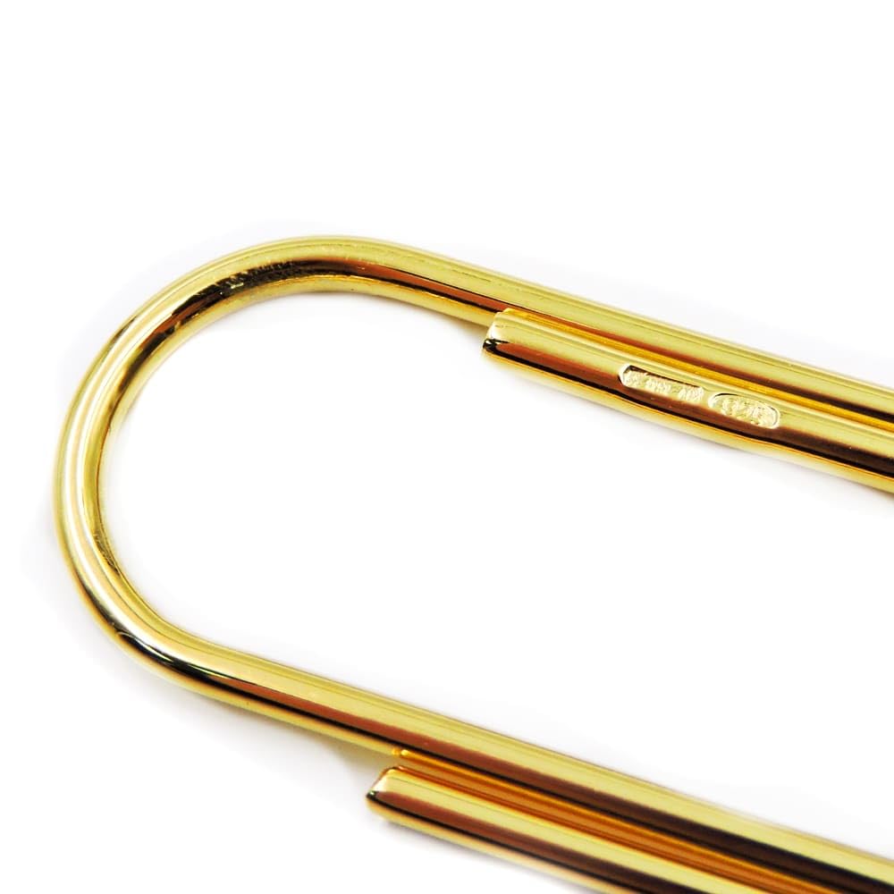 Graffetta Fermasoldi in Argento Sterling 925, Stile Classico, Finitura Lucida (Argento placcato oro)