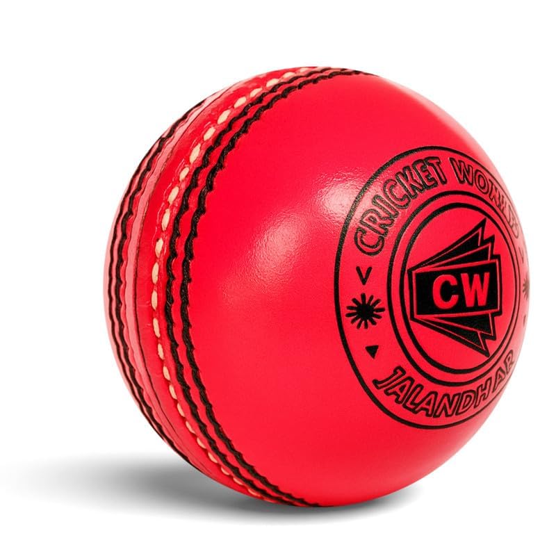CW Indoor Match Cricket Ball 2 Panel Leather Ball 2 Piece Cricket Balls Pack of 2 Pink Leather Cricket Ball Youth - Adult-image-18