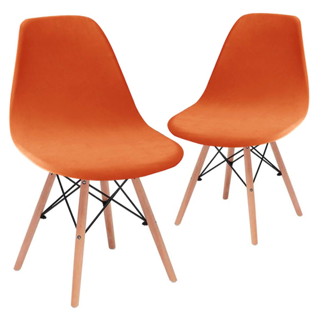 Bifaunvogel Shell Chair Covers Velvet Mid Century Modern Dining Chair Covers Stertch Dining Room Shell Side Chair Slipcovers Lounge Armless Chairs