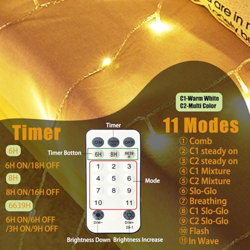Guirlande lumineuse extérieure 30M 11 modes avec télécommande et minuterie